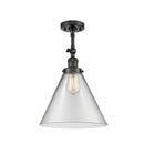 Cone Semi-Flush Mount shown in the Oil Rubbed Bronze finish with a Clear shade