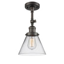 Cone Semi-Flush Mount shown in the Oil Rubbed Bronze finish with a Clear shade