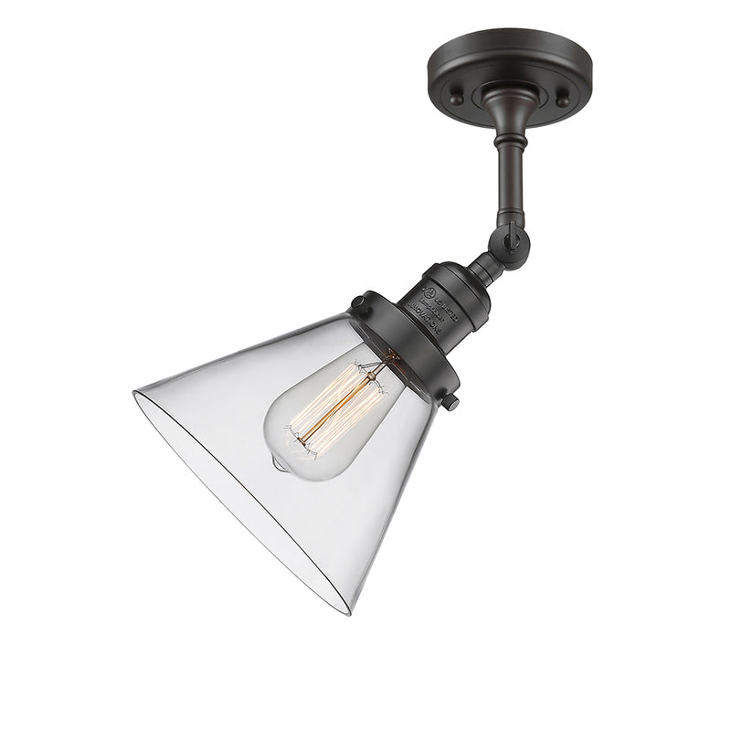 Innovations Lighting Large Cone 1 Light Semi-Flush Mount Part Of The Franklin Restoration Collection 201F-OB-G42-LED