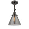 Cone Semi-Flush Mount shown in the Oil Rubbed Bronze finish with a Plated Smoke shade