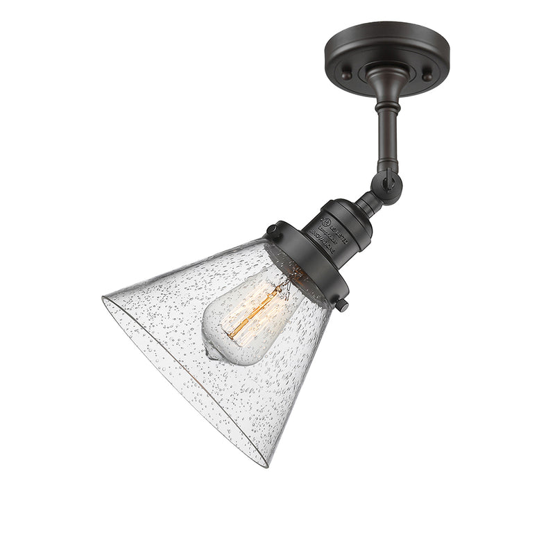 Innovations Lighting Large Cone 1 Light Semi-Flush Mount Part Of The Franklin Restoration Collection 201F-OB-G44