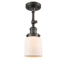 Bell Semi-Flush Mount shown in the Oil Rubbed Bronze finish with a Matte White shade