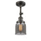 Bell Semi-Flush Mount shown in the Oil Rubbed Bronze finish with a Plated Smoke shade