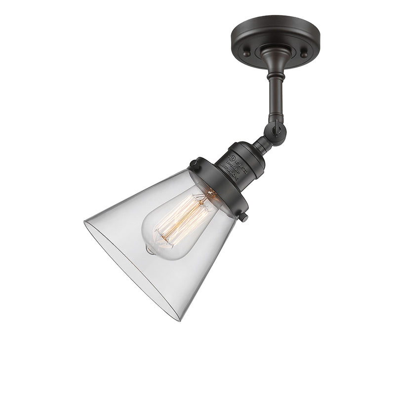 Innovations Lighting Small Cone 1 Light Semi-Flush Mount Part Of The Franklin Restoration Collection 201F-OB-G62-LED