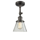 Cone Semi-Flush Mount shown in the Oil Rubbed Bronze finish with a Clear shade