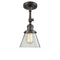 Cone Semi-Flush Mount shown in the Oil Rubbed Bronze finish with a Clear shade