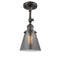 Cone Semi-Flush Mount shown in the Oil Rubbed Bronze finish with a Plated Smoke shade