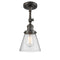 Cone Semi-Flush Mount shown in the Oil Rubbed Bronze finish with a Seedy shade