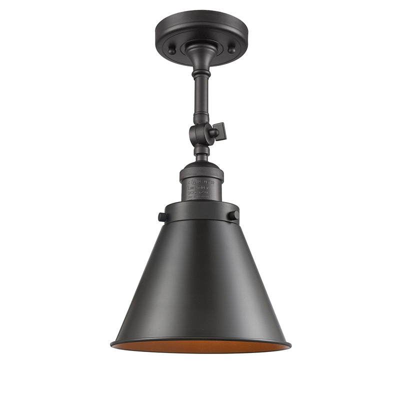 Appalachian Semi-Flush Mount shown in the Oil Rubbed Bronze finish with a Oil Rubbed Bronze shade