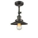 Railroad Semi-Flush Mount shown in the Oil Rubbed Bronze finish with a Oil Rubbed Bronze shade