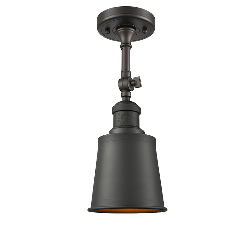 Addison Semi-Flush Mount shown in the Oil Rubbed Bronze finish with a Oil Rubbed Bronze shade