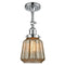 Chatham Semi-Flush Mount shown in the Polished Chrome finish with a Mercury shade