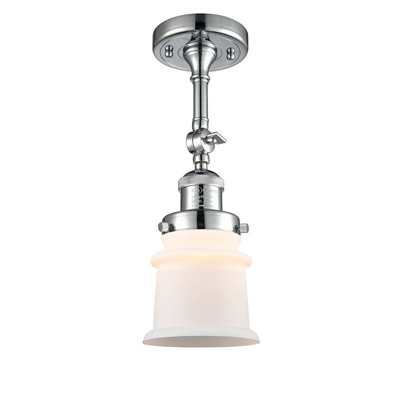 Canton Semi-Flush Mount shown in the Polished Chrome finish with a Matte White shade