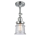 Canton Semi-Flush Mount shown in the Polished Chrome finish with a Seedy shade