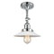 Halophane Semi-Flush Mount shown in the Polished Chrome finish with a Matte White Halophane shade