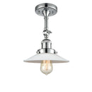 Halophane Semi-Flush Mount shown in the Polished Chrome finish with a Matte White Halophane shade