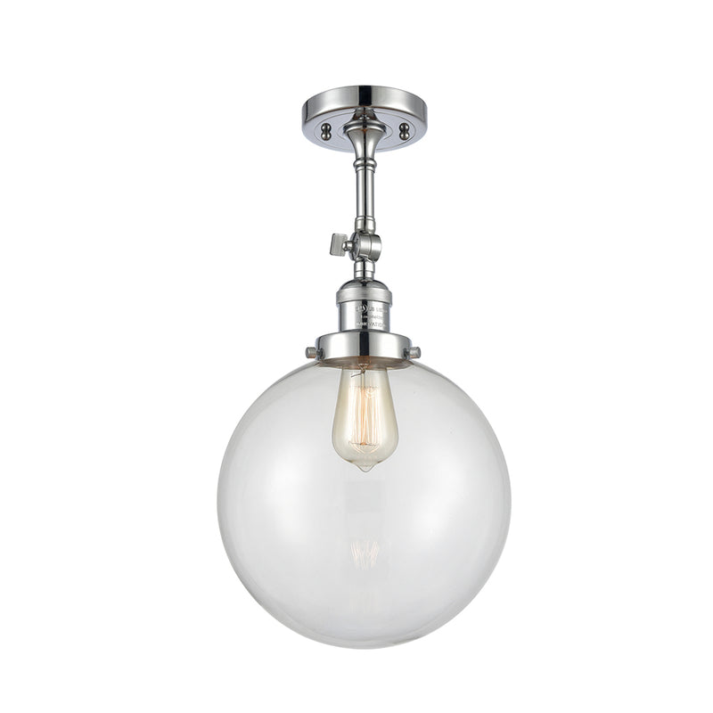 Beacon Semi-Flush Mount shown in the Polished Chrome finish with a Clear shade