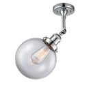 Beacon Semi-Flush Mount shown in the Polished Chrome finish with a Clear shade