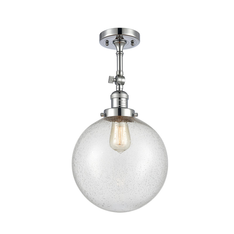 Beacon Semi-Flush Mount shown in the Polished Chrome finish with a Seedy shade