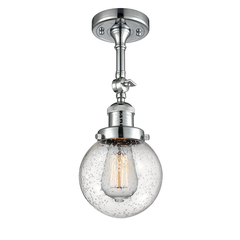 Beacon Semi-Flush Mount shown in the Polished Chrome finish with a Seedy shade