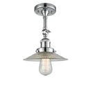 Halophane Semi-Flush Mount shown in the Polished Chrome finish with a Clear Halophane shade