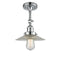 Halophane Semi-Flush Mount shown in the Polished Chrome finish with a Clear Halophane shade