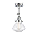 Olean Semi-Flush Mount shown in the Polished Chrome finish with a Clear shade