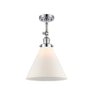 Cone Semi-Flush Mount shown in the Polished Chrome finish with a Matte White shade