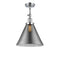 Cone Semi-Flush Mount shown in the Polished Chrome finish with a Plated Smoke shade