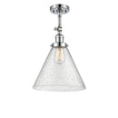 Cone Semi-Flush Mount shown in the Polished Chrome finish with a Seedy shade