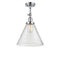 Cone Semi-Flush Mount shown in the Polished Chrome finish with a Seedy shade