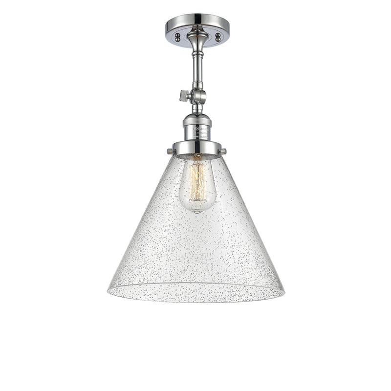 Cone Semi-Flush Mount shown in the Polished Chrome finish with a Seedy shade