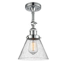 Cone Semi-Flush Mount shown in the Polished Chrome finish with a Seedy shade