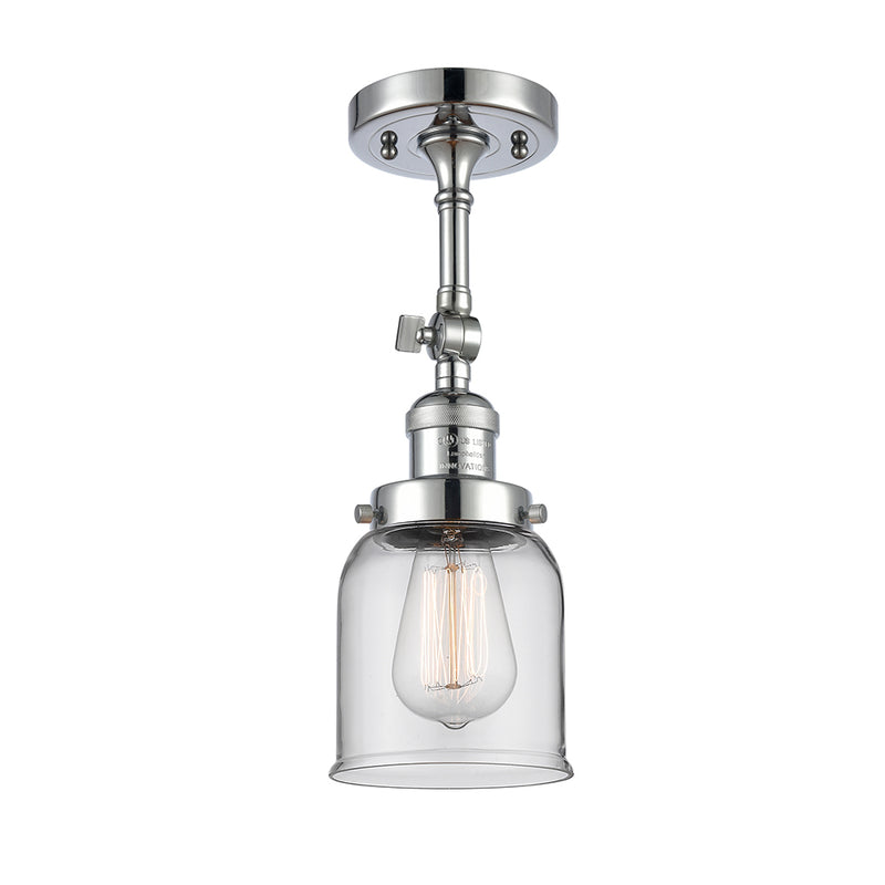 Bell Semi-Flush Mount shown in the Polished Chrome finish with a Clear shade