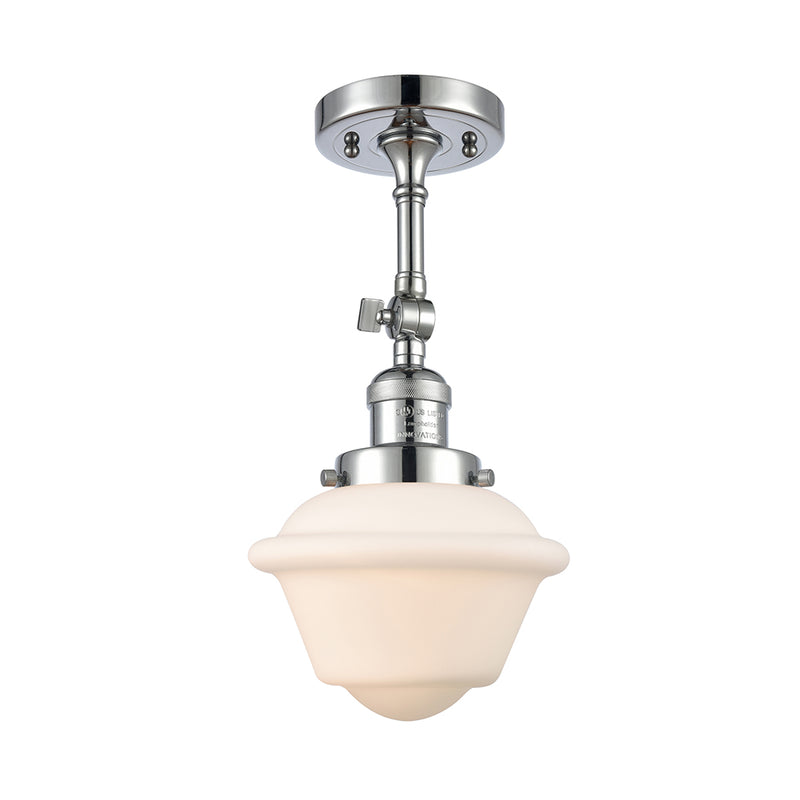 Oxford Semi-Flush Mount shown in the Polished Chrome finish with a Matte White shade