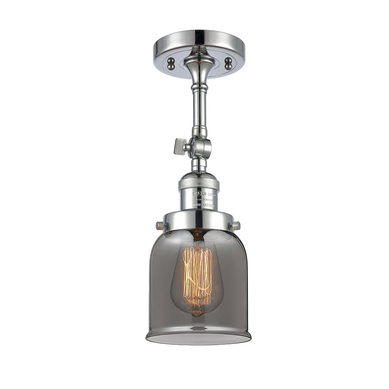 Bell Semi-Flush Mount shown in the Polished Chrome finish with a Plated Smoke shade