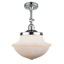 Oxford Semi-Flush Mount shown in the Polished Chrome finish with a Matte White shade