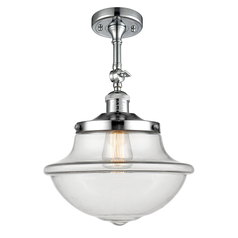 Oxford Semi-Flush Mount shown in the Polished Chrome finish with a Clear shade