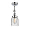 Bell Semi-Flush Mount shown in the Polished Chrome finish with a Seedy shade