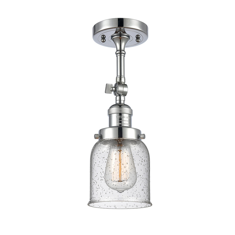 Bell Semi-Flush Mount shown in the Polished Chrome finish with a Seedy shade