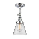 Cone Semi-Flush Mount shown in the Polished Chrome finish with a Clear shade