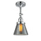 Cone Semi-Flush Mount shown in the Polished Chrome finish with a Plated Smoke shade