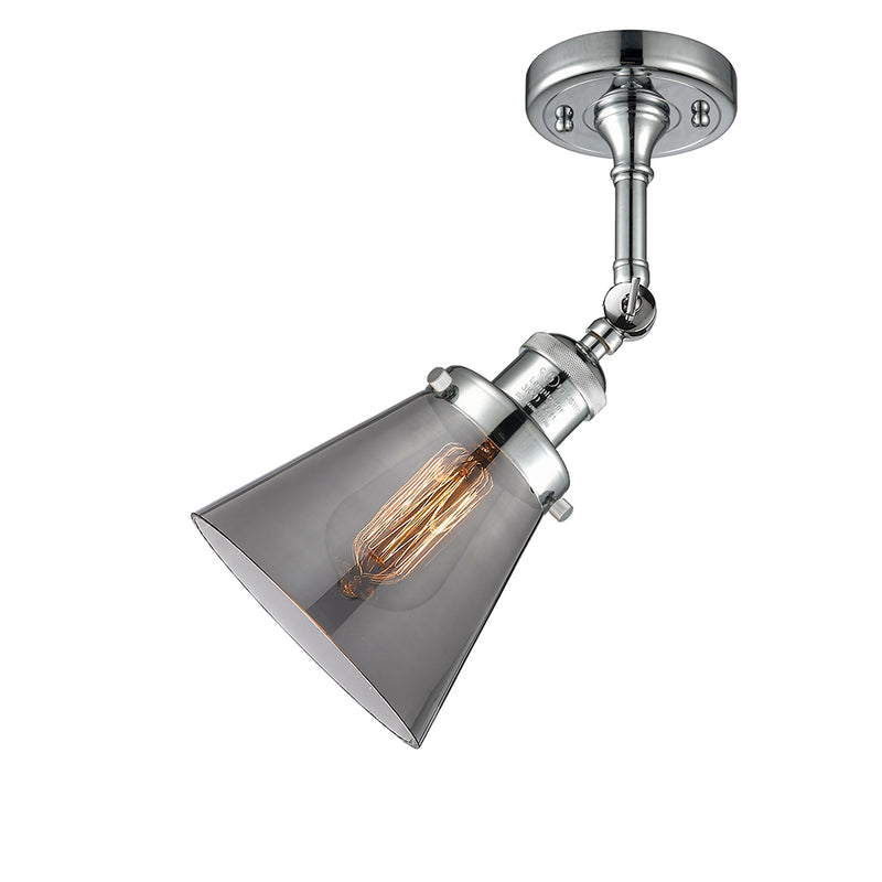 Innovations Lighting Small Cone 1 Light Semi-Flush Mount Part Of The Franklin Restoration Collection 201F-PC-G63