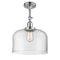 Bell Semi-Flush Mount shown in the Polished Chrome finish with a Clear shade