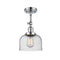 Bell Semi-Flush Mount shown in the Polished Chrome finish with a Seedy shade