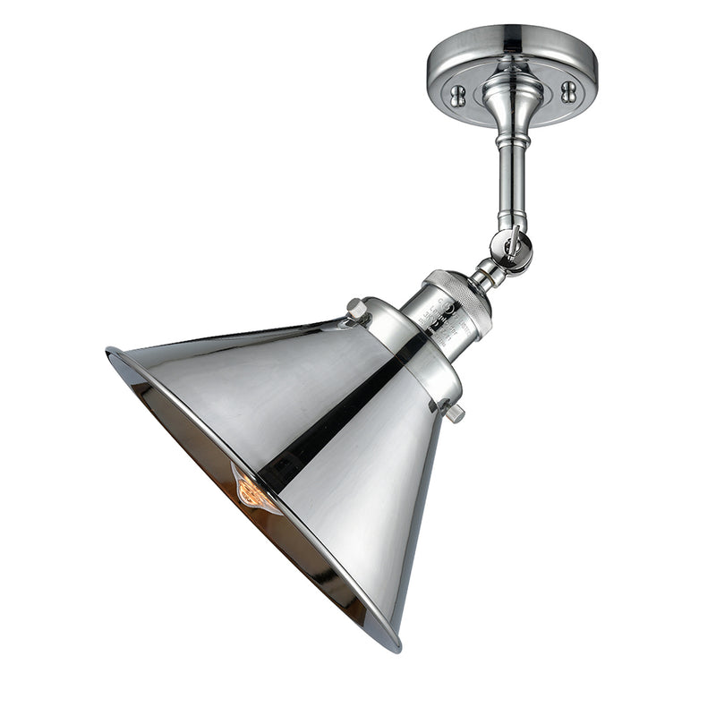 Briarcliff Semi-Flush Mount shown in the Polished Chrome finish with a Polished Chrome shade