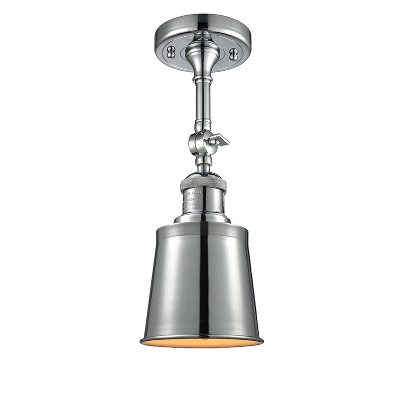 Addison Semi-Flush Mount shown in the Polished Chrome finish with a Polished Chrome shade