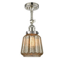 Chatham Semi-Flush Mount shown in the Polished Nickel finish with a Mercury shade