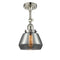 Fulton Semi-Flush Mount shown in the Polished Nickel finish with a Plated Smoke shade