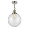 Beacon Semi-Flush Mount shown in the Polished Nickel finish with a Clear shade